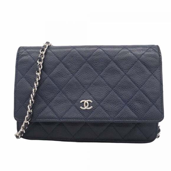 CHANEL Authentic Blue Caviar Leather Wallet - Picture 1 of 16